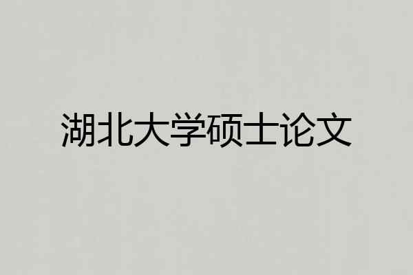湖北大学硕士论文