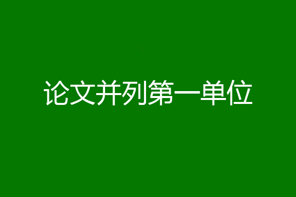 论文并列第一单位