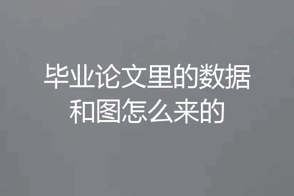 毕业论文里的数据和图怎么来的