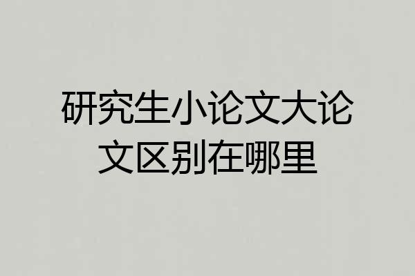 研究生小论文大论文区别在哪里