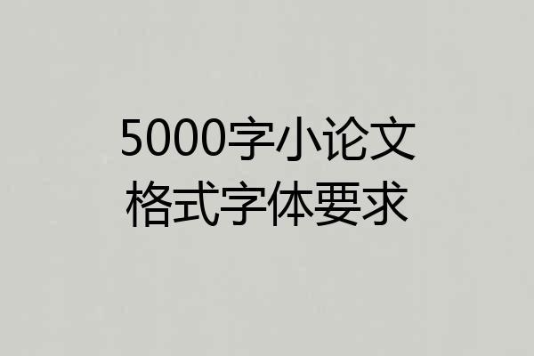 5000字小论文格式字体要求