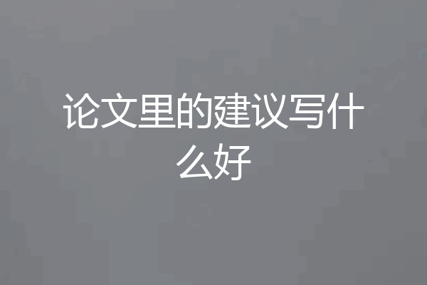 论文里的建议写什么好