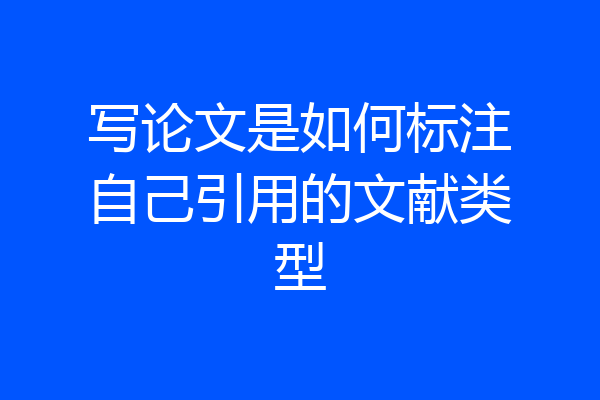 写论文是如何标注自己引用的文献类型