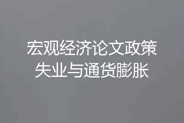 宏观经济论文政策失业与通货膨胀