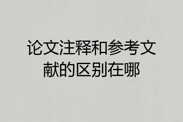 论文注释和参考文献的区别在哪