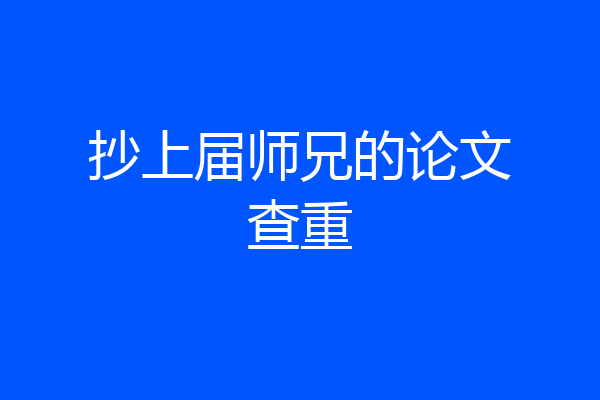 抄上届师兄的论文查重