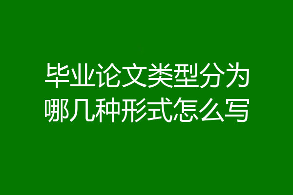 毕业论文类型分为哪几种形式怎么写
