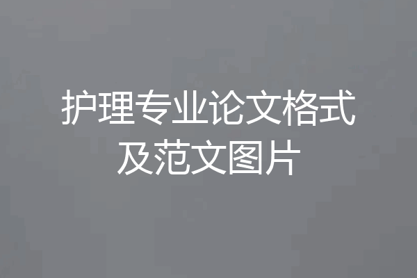 护理专业论文格式及范文图片