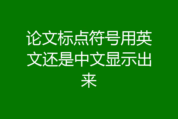 论文标点符号用英文还是中文显示出来