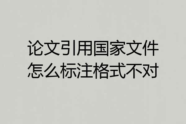 论文引用国家文件怎么标注格式不对