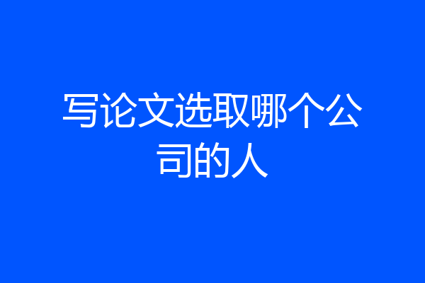写论文选取哪个公司的人