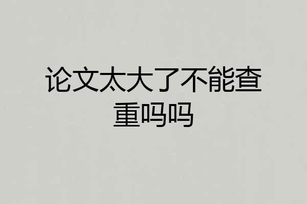 论文太大了不能查重吗吗