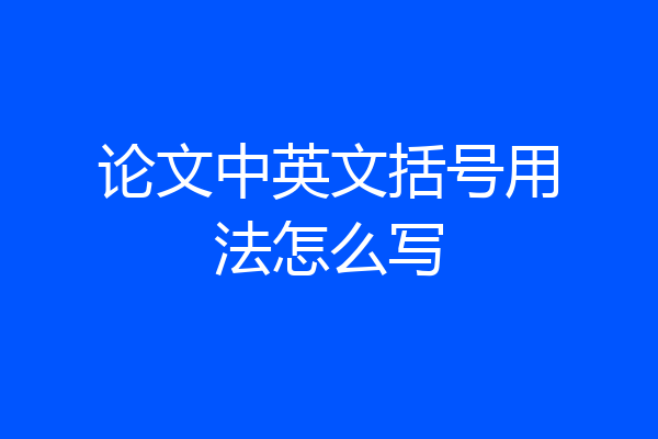 论文中英文括号用法怎么写