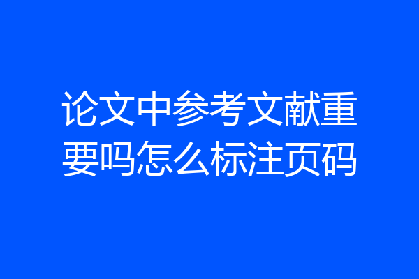 论文中参考文献重要吗怎么标注页码