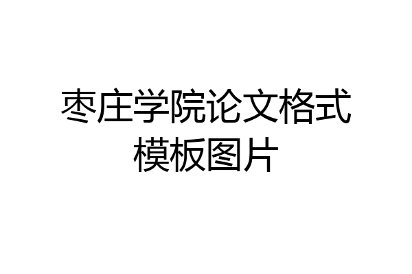 枣庄学院论文格式模板图片