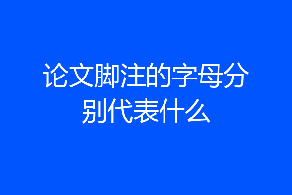 论文脚注的字母分别代表什么