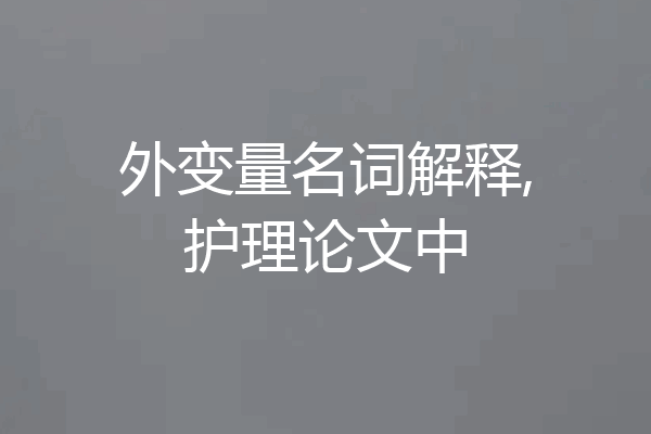 外变量名词解释,护理论文中