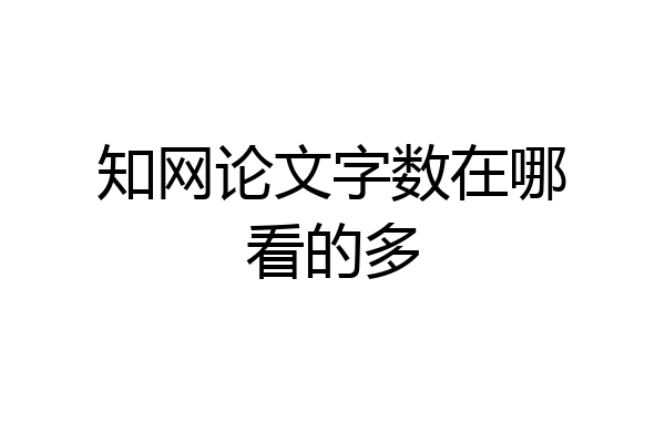 知网论文字数在哪看的多