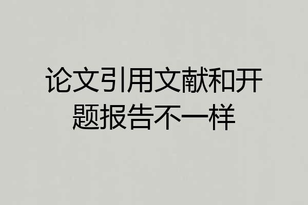 论文引用文献和开题报告不一样
