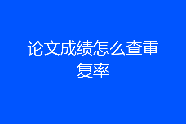 论文成绩怎么查重复率