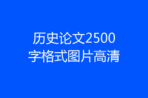 历史论文2500字格式图片高清