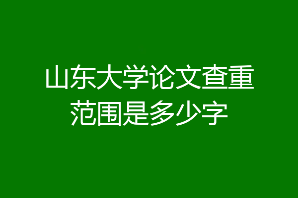山东大学论文查重范围是多少字
