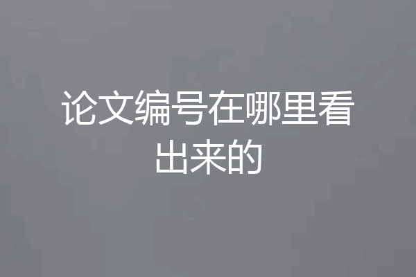 论文编号在哪里看出来的
