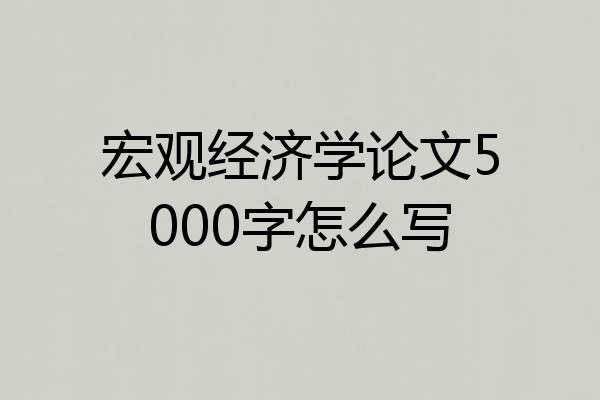 宏观经济学论文5000字怎么写