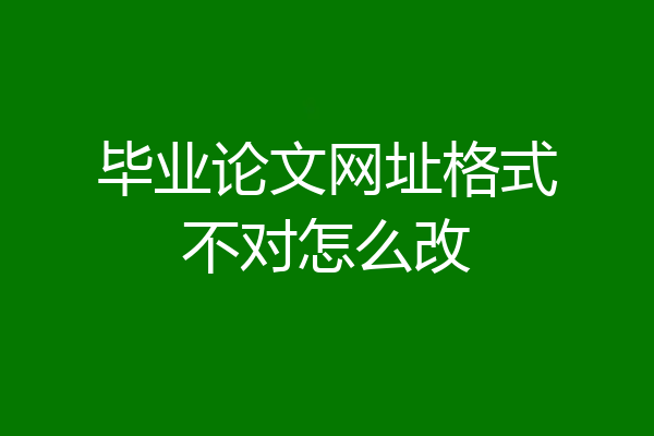 毕业论文网址格式不对怎么改