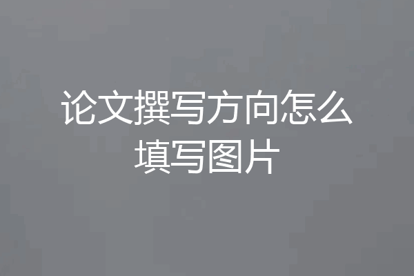 论文撰写方向怎么填写图片
