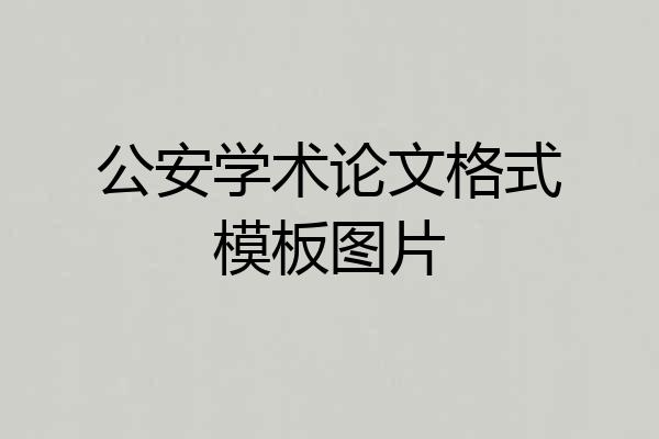 公安学术论文格式模板图片