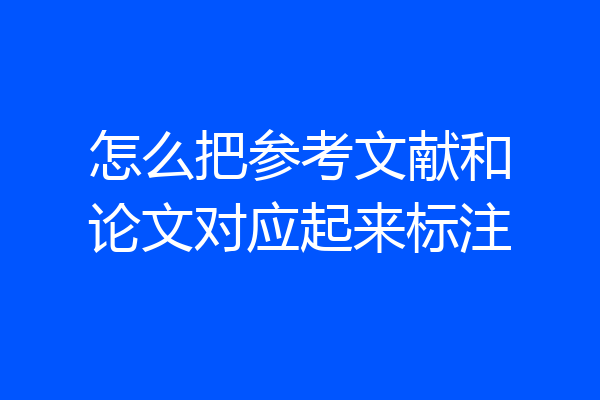 怎么把参考文献和论文对应起来标注