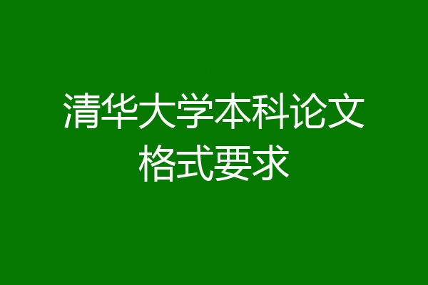 清华大学本科论文格式要求