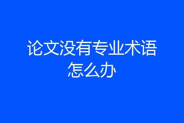 论文没有专业术语怎么办