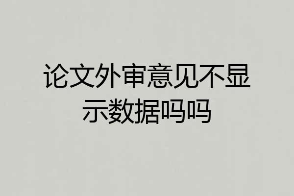 论文外审意见不显示数据吗吗