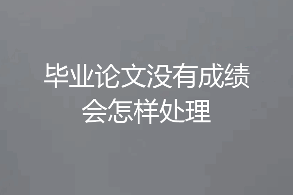 毕业论文没有成绩会怎样处理