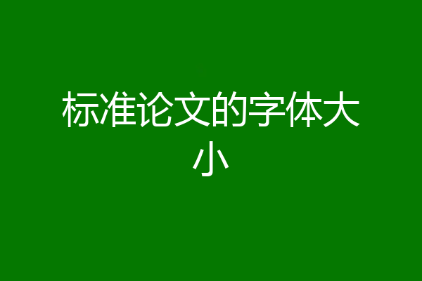 标准论文的字体大小