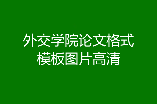 外交学院论文格式模板图片高清