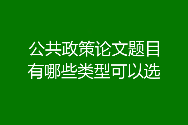 公共政策论文题目有哪些类型可以选