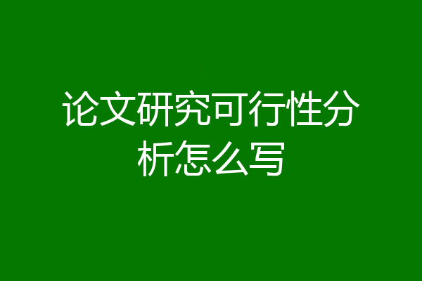 论文研究可行性分析怎么写