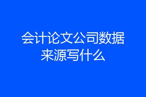会计论文公司数据来源写什么