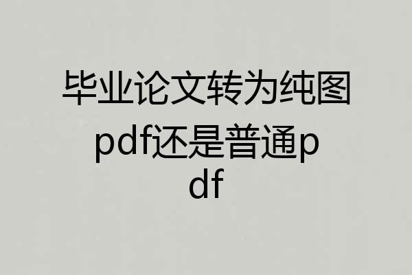 毕业论文转为纯图pdf还是普通pdf