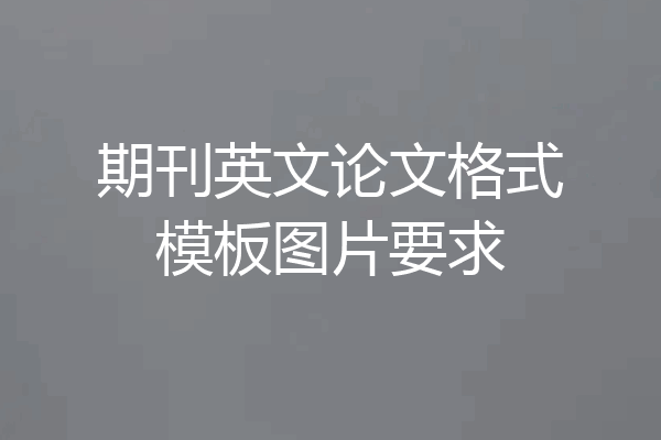 期刊英文论文格式模板图片要求