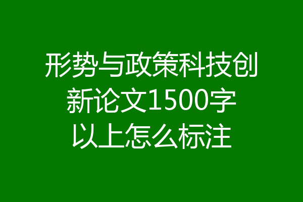 形势与政策科技创新论文1500字以上怎么标注