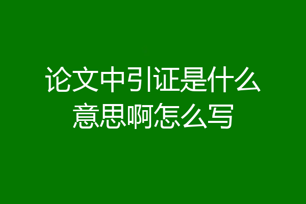 论文中引证是什么意思啊怎么写