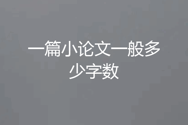 一篇小论文一般多少字数