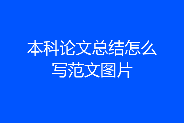 本科论文总结怎么写范文图片
