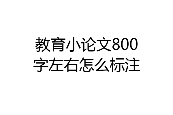 教育小论文800字左右怎么标注