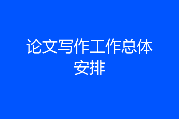 论文写作工作总体安排