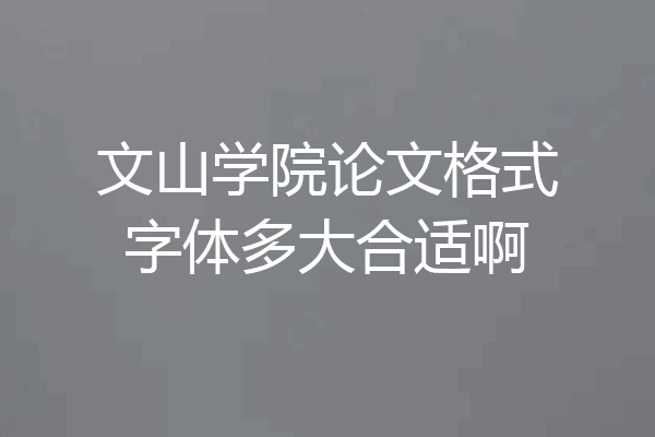 文山学院论文格式字体多大合适啊